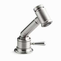 HiRise Kohler супер компактный смеситель для кухни с вытяжным душем (лейкой), матовая сталь