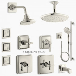 Pinstripe Kohler душевая система премиум уровня в стиле ар-деко, хром, никель