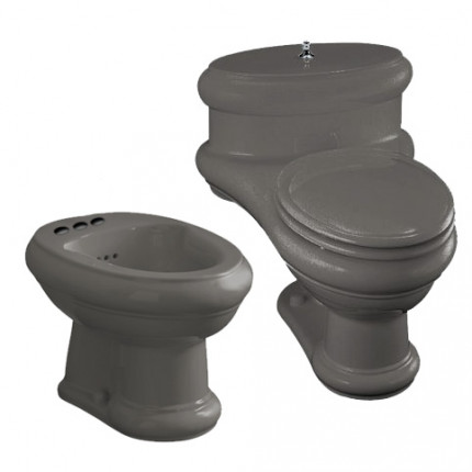 Kohler Revival (комплект) американский унитаз премиум (выпуск в пол) санфарфор и напольное биде, цвет темно-серый В НАЛИЧИИ Kohler Revival (комплект) американский унитаз премиум (выпуск в пол) санфарфор и напольное биде, цвет темно-серый В НАЛИЧИИ