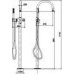 Insert LINKI смеситель для ванны напольный из нержавейки с ручным душем,  матовая или шлифованная сталь, черный, золото