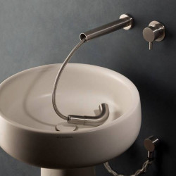 MUST MINA смеситель настенный из нержавеющей стали с выдвижным душем для кухонной мойки или раковины