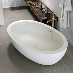 Elite Moma Design ванна овальная отдельно стоящая из искусственного камня 190х120 см с щелевым переливом