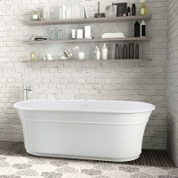 Hudson MTI Bath свободностоящая скульптурная овальная ванна в нео классическом стиле из минерального литья 167х81см