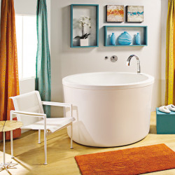 Jasmine MTI Bath круглая глубокая свободностоящая ванна из акрила 130х130х89 см в стиле офуро