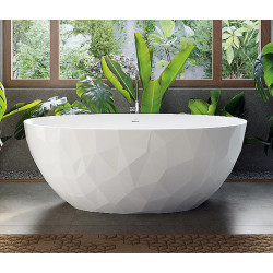 Stelvio MTI Bath ванна свободностоящая современная в стиле 166х80 см белая матовая с внешней 3D фактурой "соты"