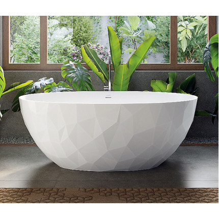 Stelvio MTI Bath ванна свободностоящая современная в стиле 166х80 см белая матовая с внешней 3D фактурой "соты"