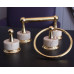 Комплект аксессуаров для ванной комнаты бежевый мрамор и золото Phylrich В НАЛИЧИИ