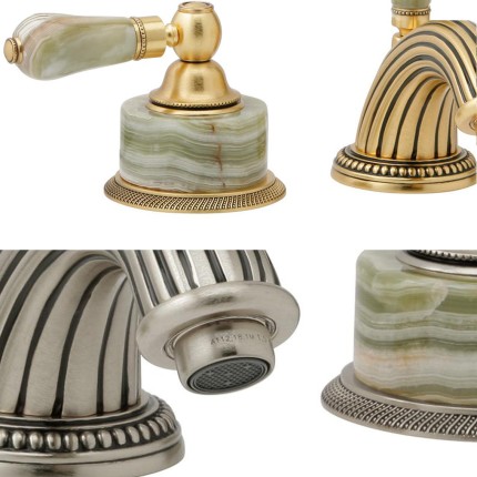 Смеситель с ручками из зеленого оникса Phylrich Green Onyx Смеситель с ручками из зеленого оникса Phylrich Green Onyx
