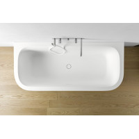 R1 Ovale Rexa Design ванна прямоугольная белая или черная с площадкой (или без) для смесителя 180 и 190см из минерального литья Corian