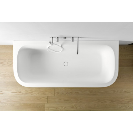 R1 Ovale Rexa Design ванна прямоугольная белая или черная с площадкой (или без) для смесителя 180 и 190см из минерального литья Corian