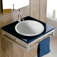 IN-Out Scarabeo раковина 40 см врезная в столешницу, круглая, с переливом, керамика белая