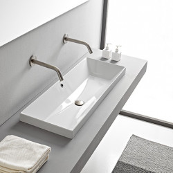 Scarabeo Teorema2 Полувстраиваемая сверху трапециевидная раковина прямоугольная 80х36 см В НАЛИЧИИ