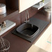 Up Scarabeo 86х50 см керамическая дизайнерская мойка для кухни с интегрированной столешницей белая или черная