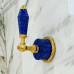 Lapis Lazuli Fluted Lever премиум смеситель для раковины на 3 отв классика, ручки лазурит, матовое золото В НАЛИЧИИ