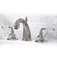 Luxembourg Sigma смеситель для раковины на 3 отв, полированный никель, ручки хрусталь В НАЛИЧИИ