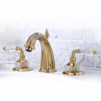 Luxembourg Sigma смеситель для раковины на 3 отв, полированный никель, ручки хрусталь В НАЛИЧИИ