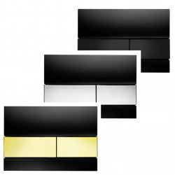 TECEsquare панель смыва для унитаза черное стекло с двумя клавишами (хром, золото, матовая сталь, черные)