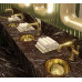 THG Раковина 39 и 35 см круглая металл хром золото для кухни и ванной встраиваемая