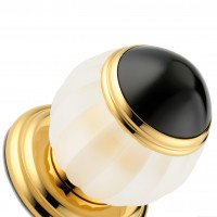 Vogue black onyx THG смеситель для раковины на 3 отв золото полированное, ручки матовый хрусталь с черным ониксом, В НАЛИЧИИ