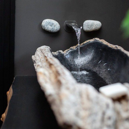Zen Watermark смеситель на столешницу с ручками из камня