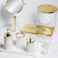 Аксессуары для ванной из белого матового полупрозрачного натурального камня Windisch Alabaster В НАЛИЧИИ