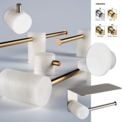 Alabaster Windisch Настенные аксессуары для ванной из белого матового натурального камня