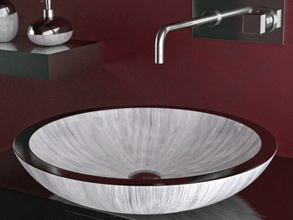 Round Glass Design круглая накладная раковина из Alumix 50 см